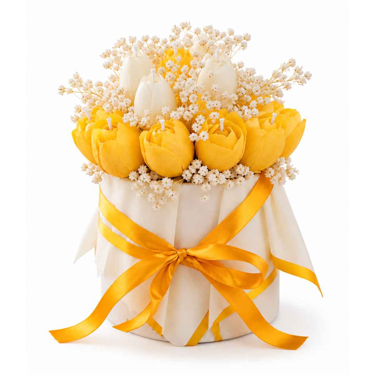 Bouquet de Velas "Tulipán" Amarillo M | Regalo Original Amanza