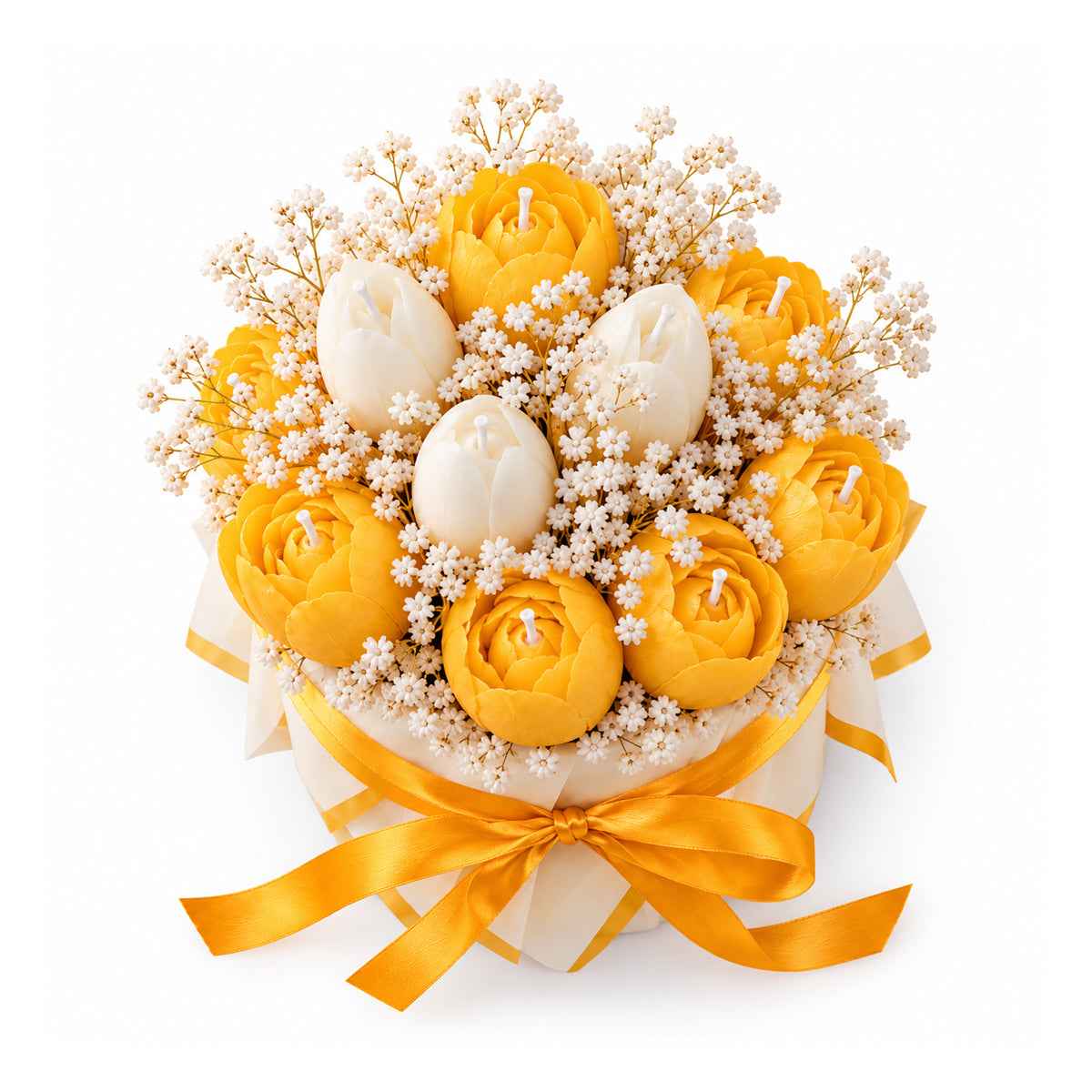 Bouquet de Velas "Tulipán" Amarillo M | Regalo Original Amanza
