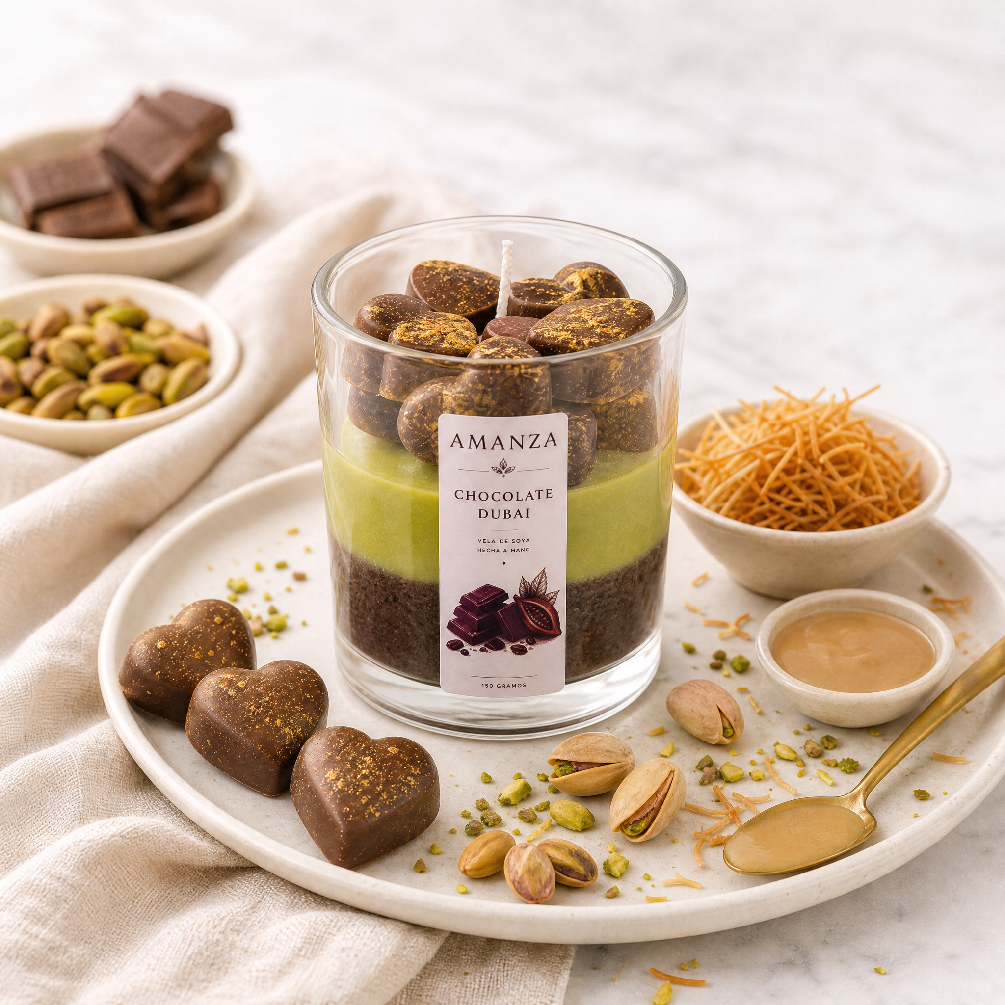 Vela Aromática Postre Chocolate Dubai | Amanza Chile