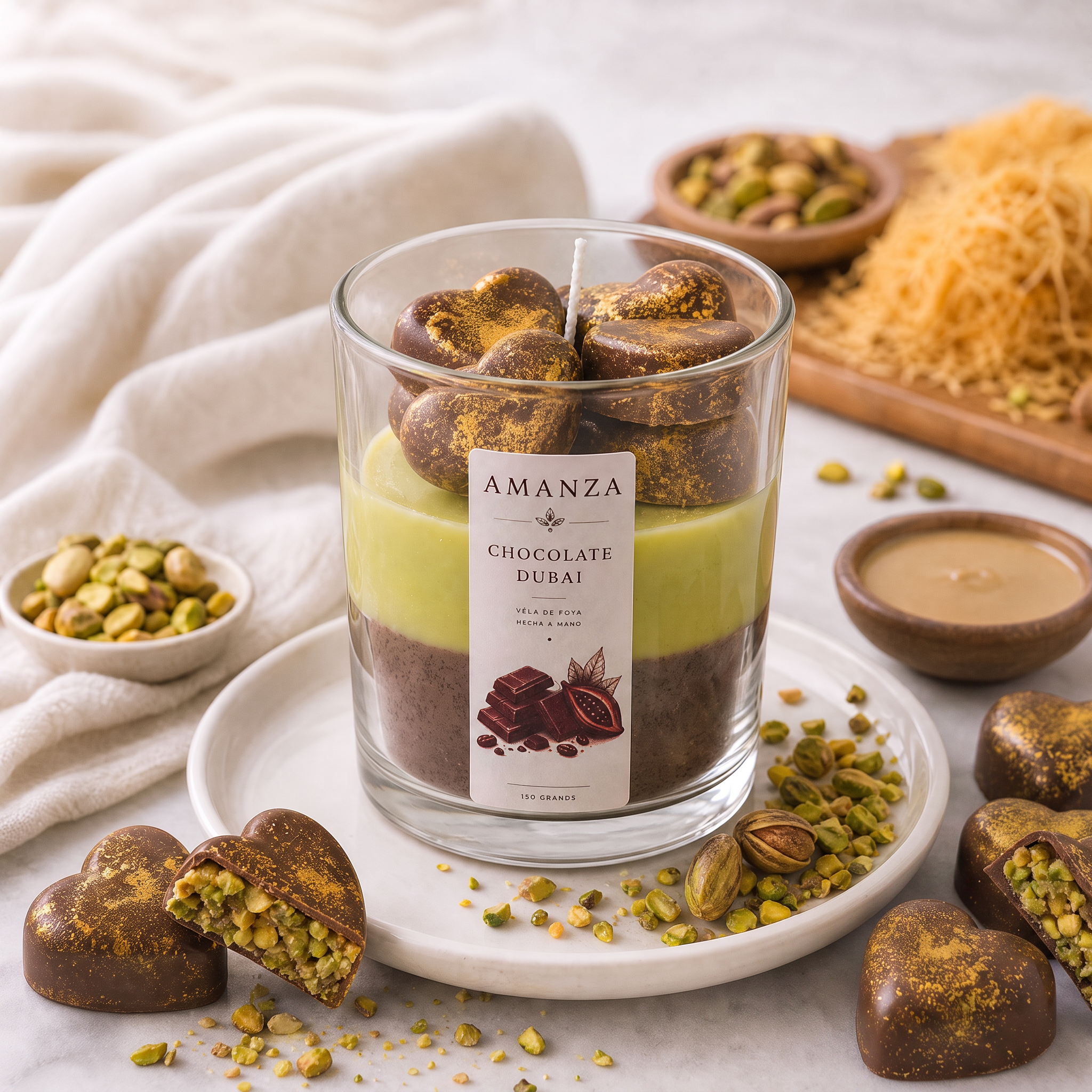 Vela Aromática Postre Chocolate Dubai | Amanza Chile
