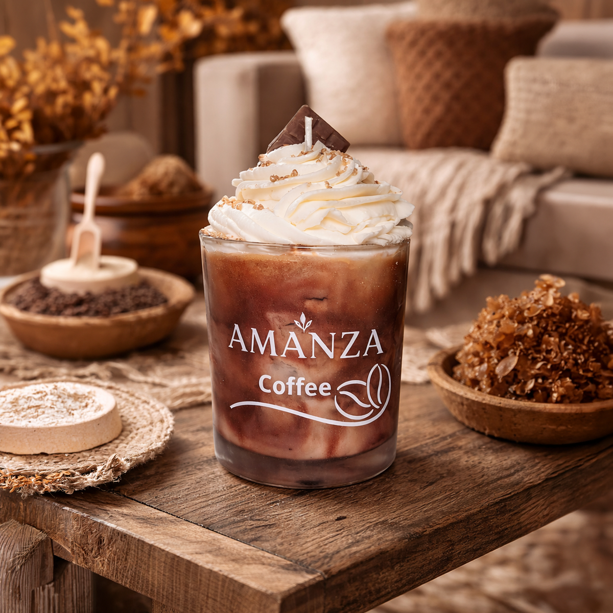 Vela aromática de soya Café 180 g | Amanza