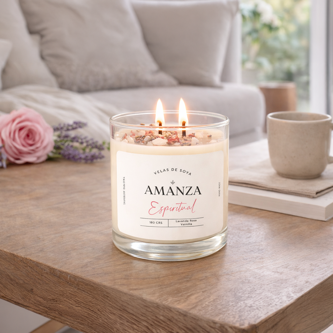 Vela aromática de soya Espiritual 180 g | Amanza