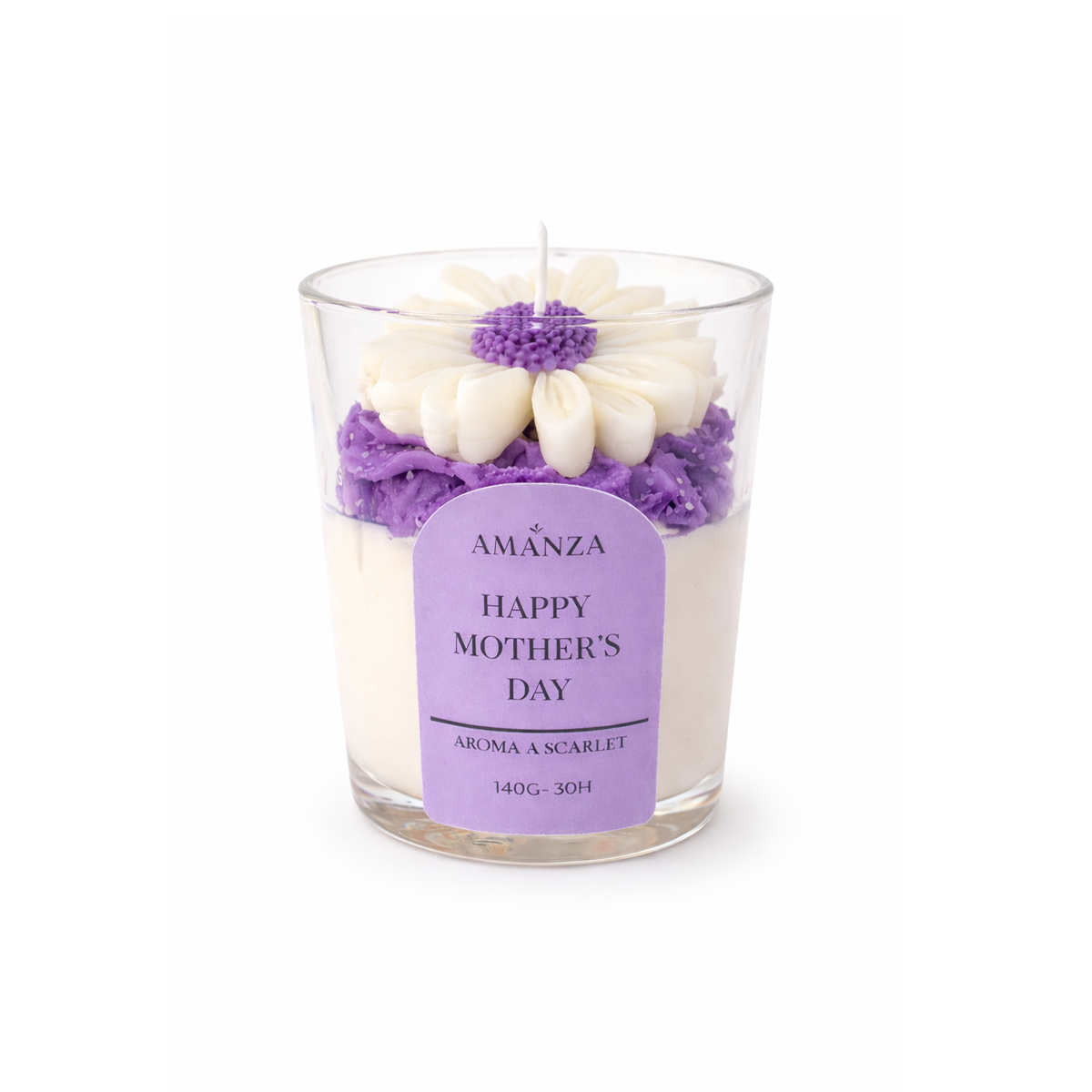 Vela Aromática "Margarita" Día de la Madre  | Amanza Chile