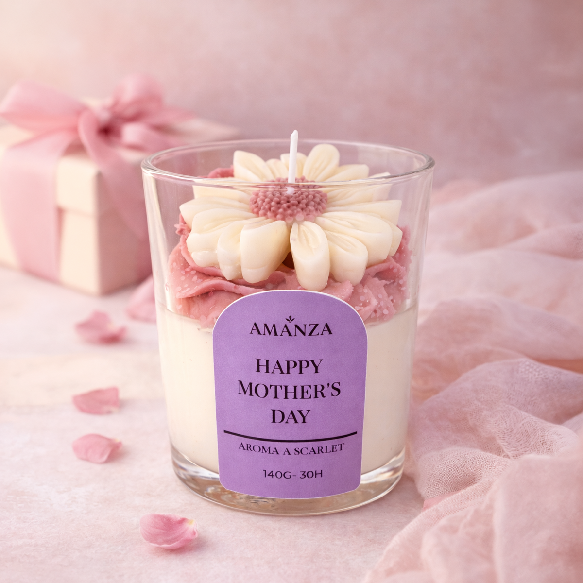Vela Aromática "Margarita" Día de la Madre  | Amanza Chile