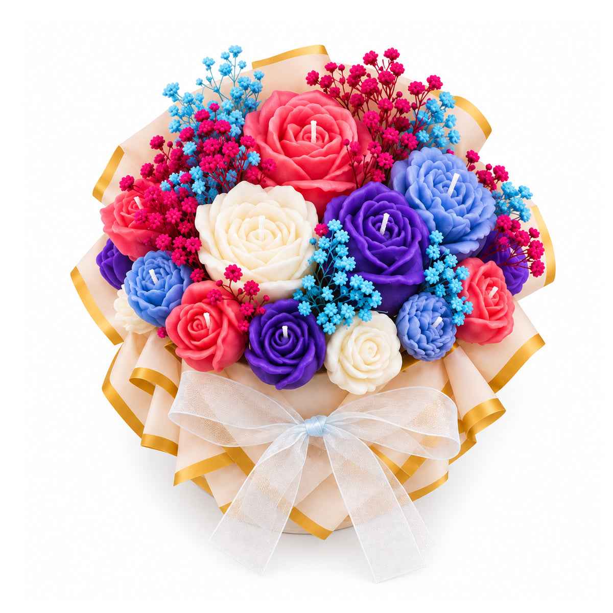 Bouquet de Velas "Primavera" M Multicolor | Amanza Chile